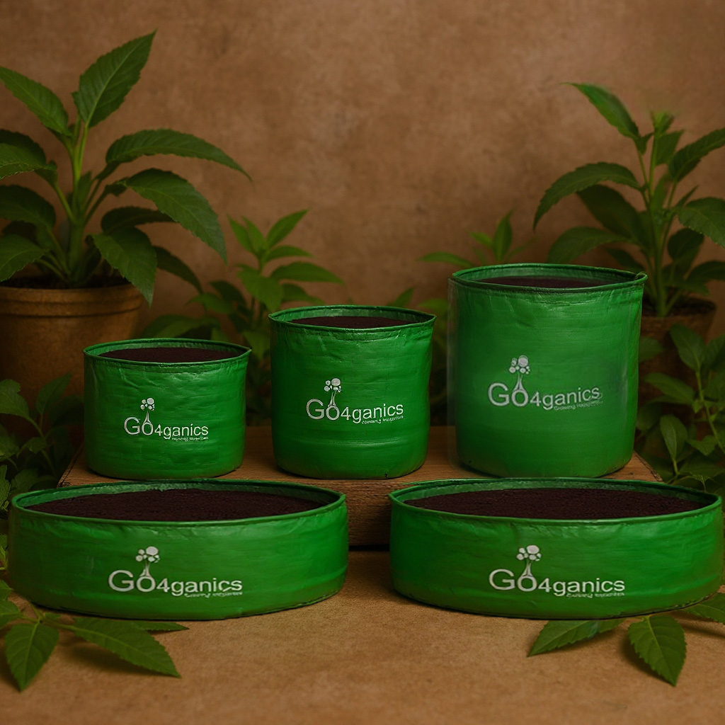 Go4ganics durable HDPE grow bags for vegetable gardening and root air pruning