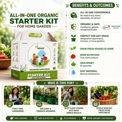 All-in-one organic vegetable garden kit for beginners – balcony and terrace ready
