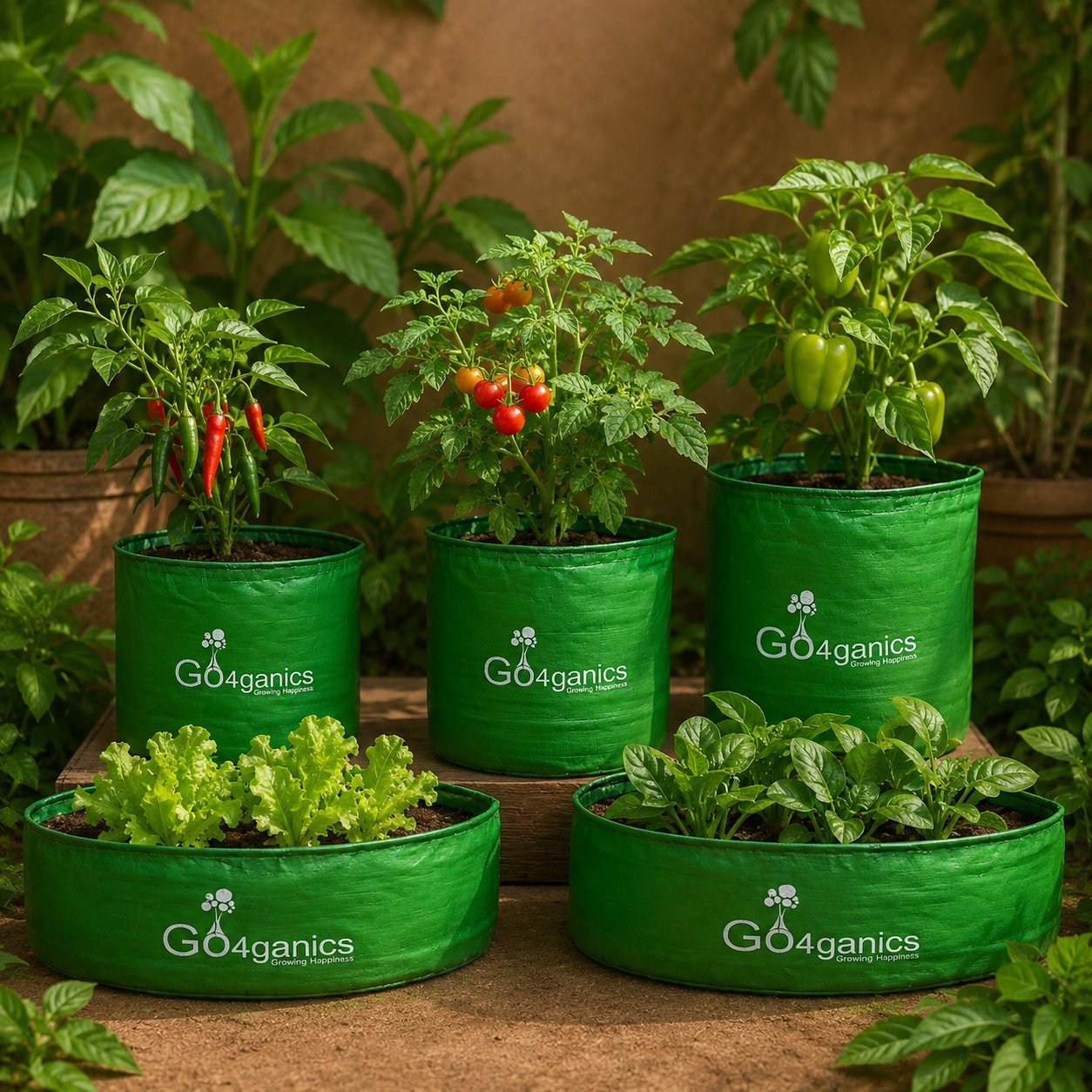 Vegetable HDPE green grow bags for plants choose any size minimum pack of 5