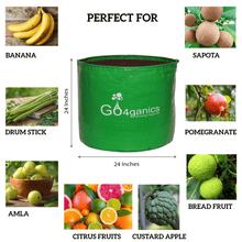 Set of 10 HDPE grow bags for vegetables by Go4ganics, durable gardening containers for healthy plant growth.