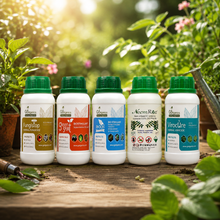 Go4ganics Five bottles of organic plant nutrients and plant protetionn for palant health and home gardening