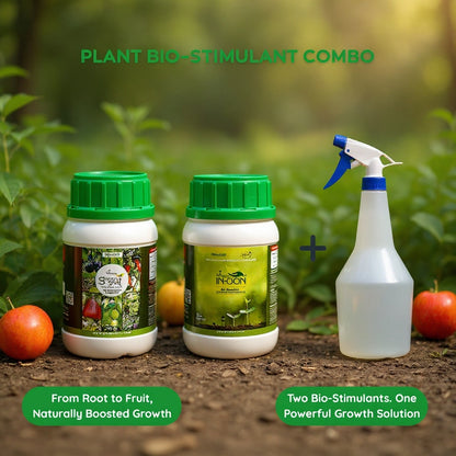 Go4ganics two plant bio-stimulant bottles and a spray bottle