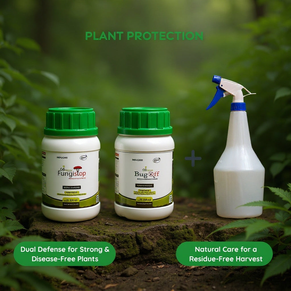Go4ganics two plant protection products and a spray bottle 