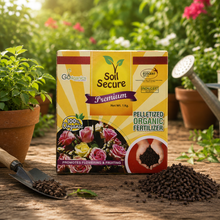 Organic Soil Secure de-oiled cake fertilizer granules by Go4ganics, ideal for nourishing home garden plants and vegetables.