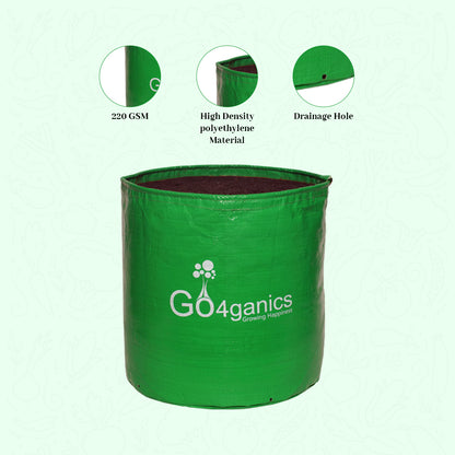 GO4ganics All Size HDPE Grow Bags for vegetables and Gardening