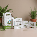 Organic gardening kit by Go4ganics for growing fresh vegetables at home, including seed trays, soil, and organic plant nutrients.