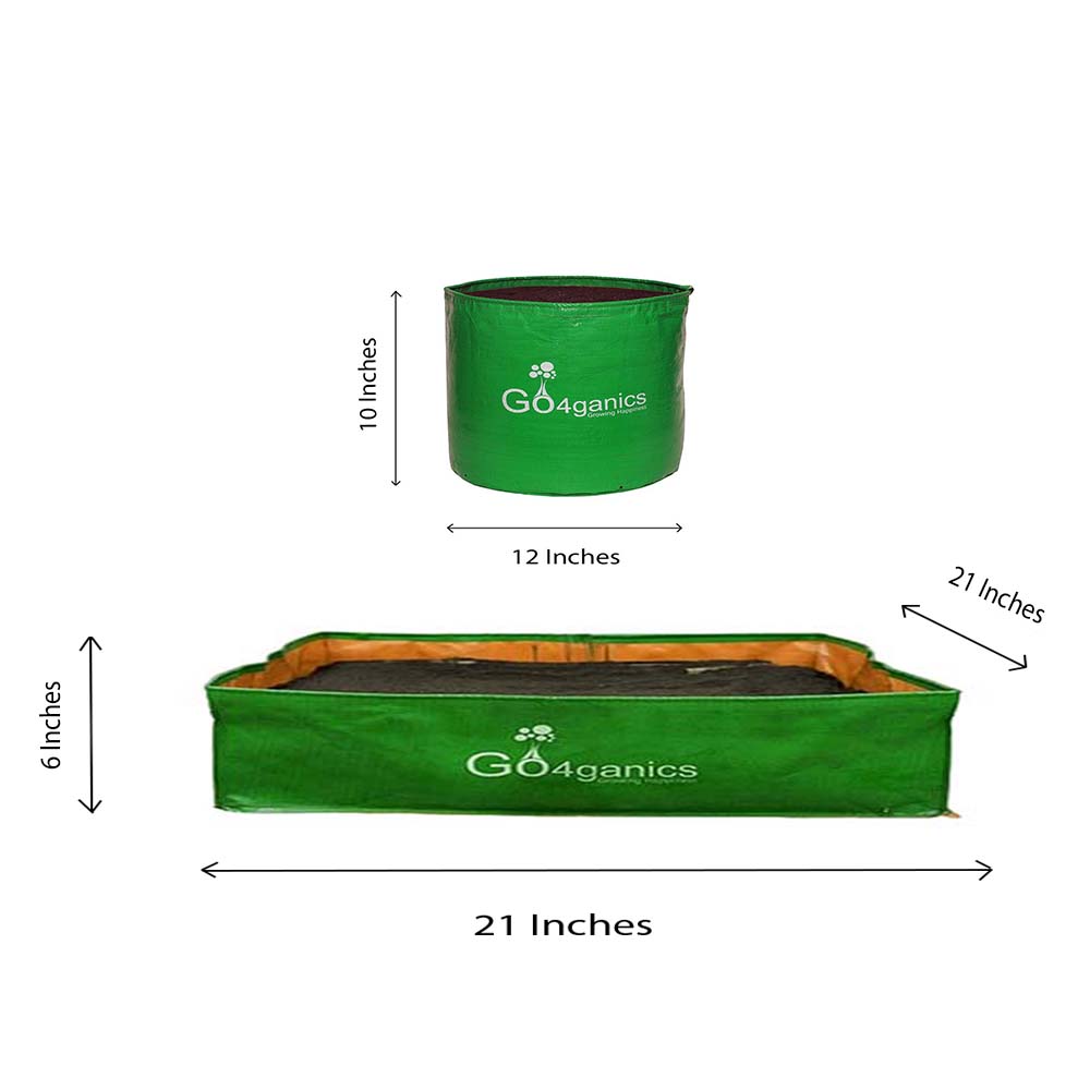 Mix Size Grow Bags for Balcony & Terrace Gardening (Pack of 5)