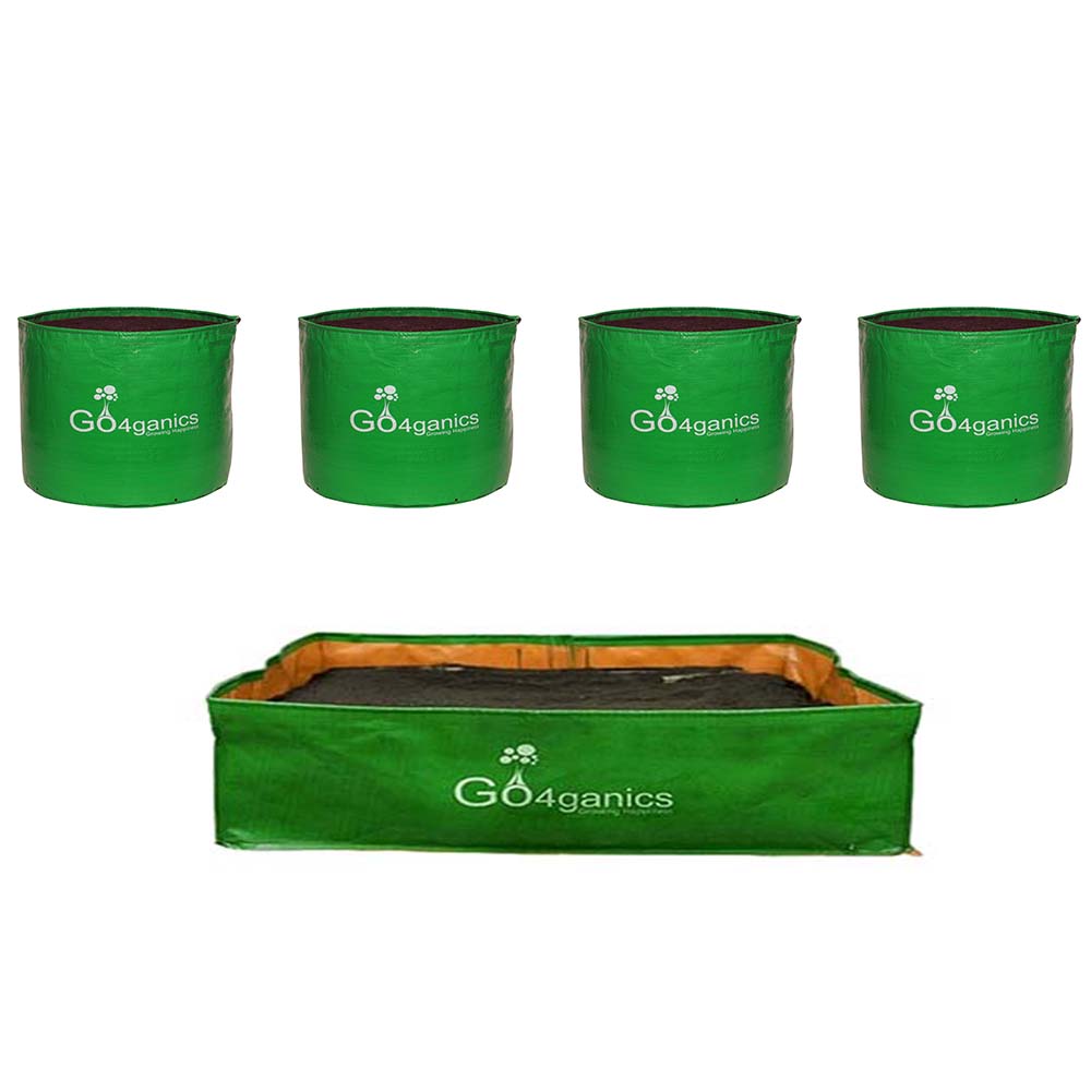 Mix Size Grow Bags for Balcony & Terrace Gardening (Pack of 5)