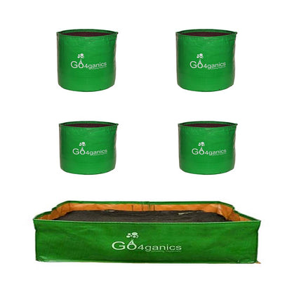 Mix Size Grow Bags for Balcony & Terrace Gardening (Pack of 5)