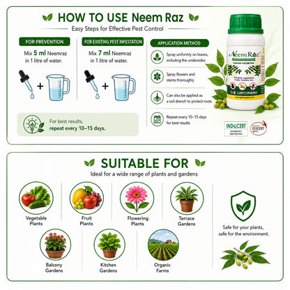 Neem Raz Organic Insecticide & Pest Control Spray for Plants