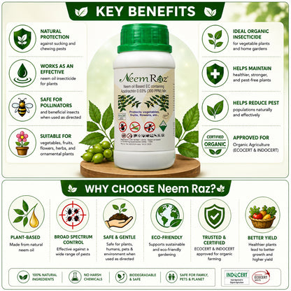 Neem Raz Organic Insecticide & Pest Control Spray for Plants