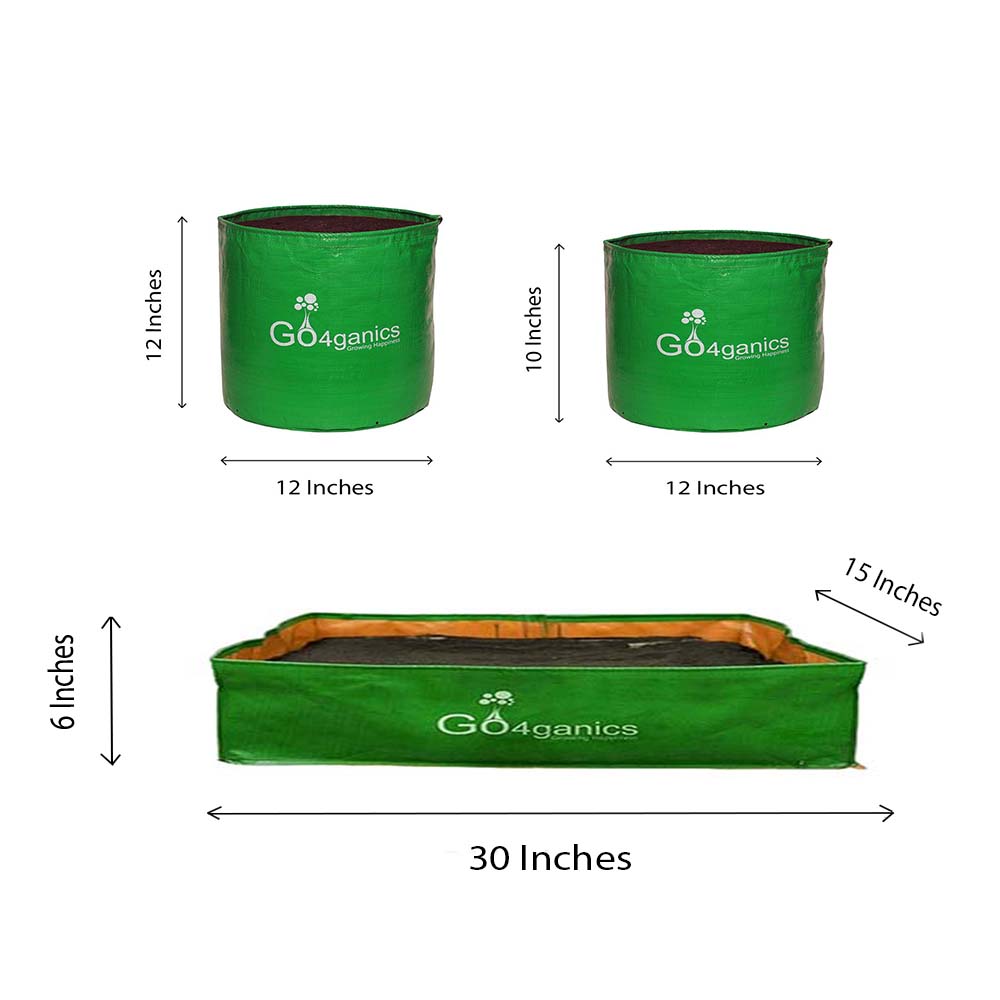 XL Vegetable HDPE Bags for Terrace & Balcony Gardening (Pack of 5)