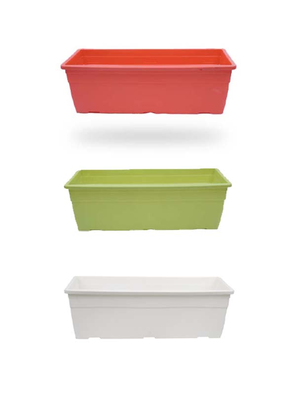 RECTANGULAR POT 15.7" RED