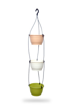 TUKA HANGING POT 20 - 3 TIER IVORY