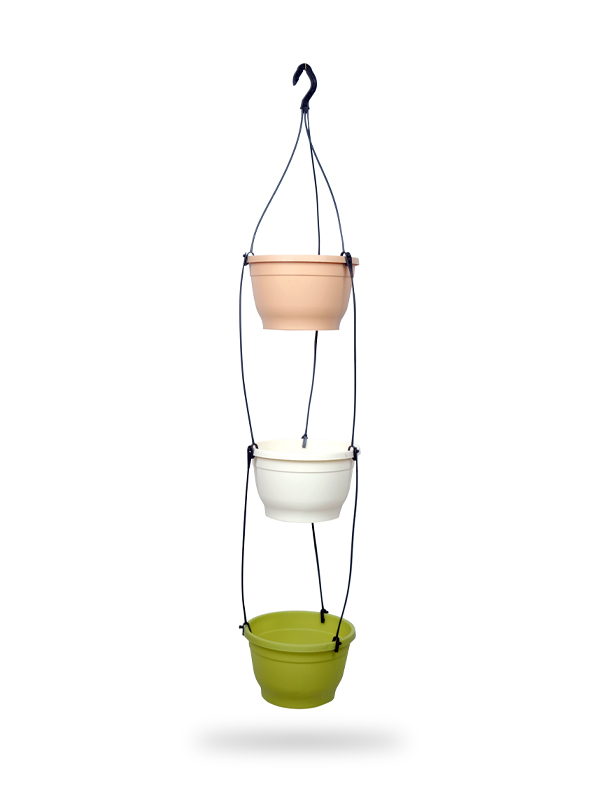 TUKA HANGING POT 20 - 3 TIER IVORY