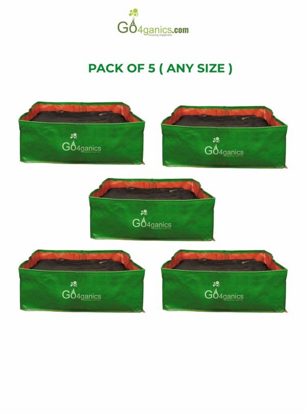 HDPE 5x1x1ft Rectangle Grow Bag With Supporting Pvc Pipes