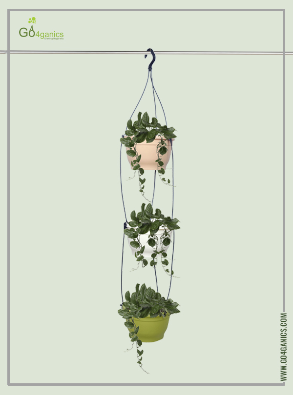 TUKA HANGING POT 20 - 3 TIER IVORY